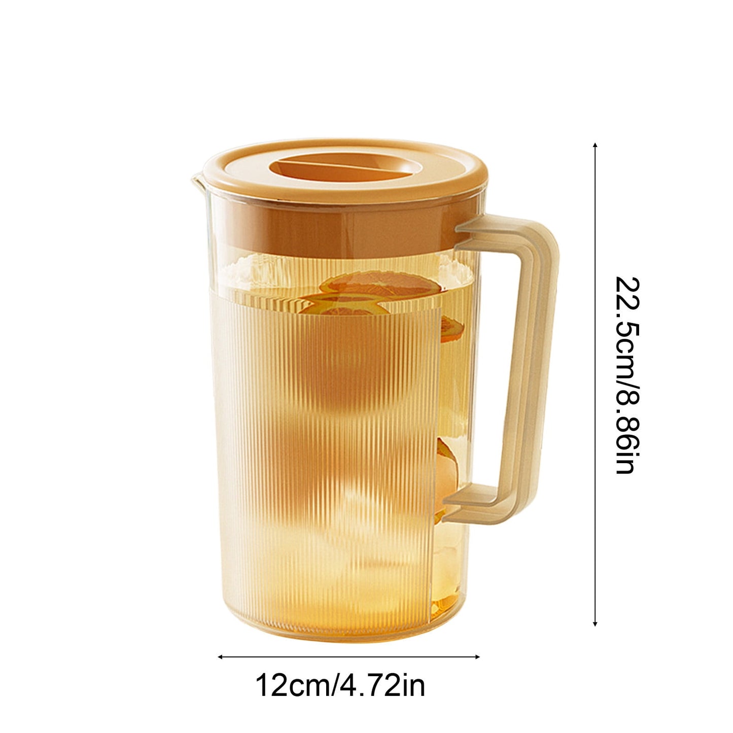 PALIFEUR Water Pitcher with Lid, 2 L Plastic Pitcher for Tea & Juice Water, Hot/Cold Water Jug, Tea Pitcher, Juice Pitcher, 13.5 x 7.2 x 4.7 Inch Z-7-Orange