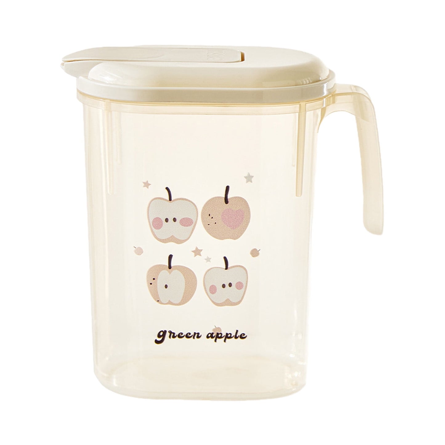 PALIFEUR Water Pitcher with Lid, 2 L Plastic Pitcher for Tea & Juice Water, Hot/Cold Water Jug, Tea Pitcher, Juice Pitcher, 13.5 x 7.2 x 4.7 Inch Z-9-Beige