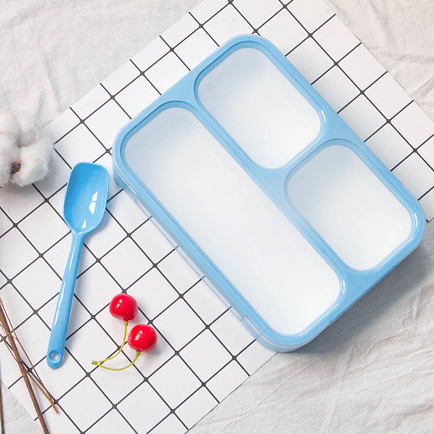 Xuniizn Bento Box Adult Lunch Box, Containers for Adults Men Women, Lunchable Food Container with Utensils, Sauce Jar, Muffin Liners, Microwave & Dishwasher Safe Blue#7