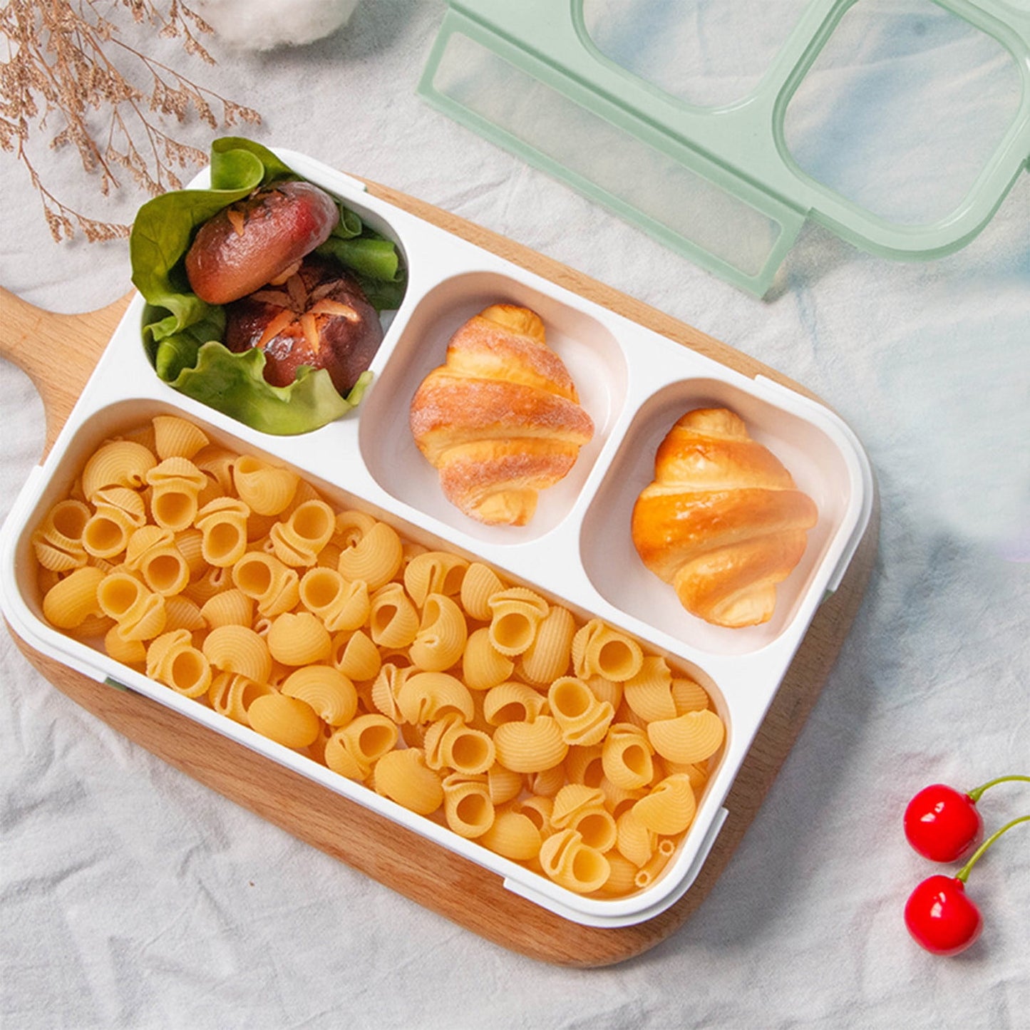 Xuniizn Bento Box Adult Lunch Box, Containers for Adults Men Women, Lunchable Food Container with Utensils, Sauce Jar, Muffin Liners, Microwave & Dishwasher Safe Green#4
