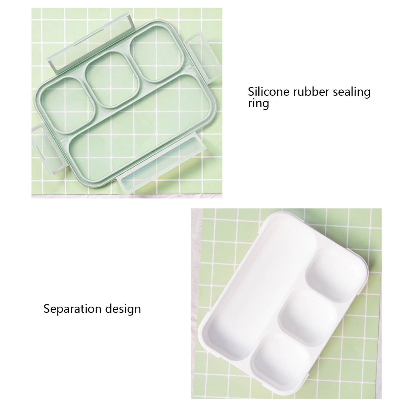 Xuniizn Bento Box Adult Lunch Box, Containers for Adults Men Women, Lunchable Food Container with Utensils, Sauce Jar, Muffin Liners, Microwave & Dishwasher Safe Green#4
