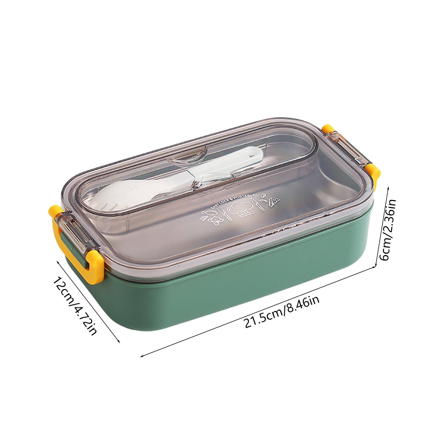 Xuniizn Bento Box Adult Lunch Box, Containers for Adults Men Women, Lunchable Food Container with Utensils, Sauce Jar, Muffin Liners, Microwave & Dishwasher Safe Green#5