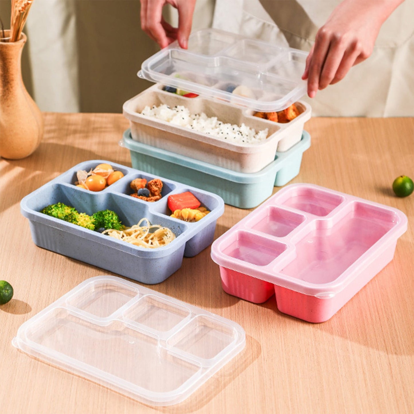 Xuniizn Bento Box Adult Lunch Box, Containers for Adults Men Women, Lunchable Food Container with Utensils, Sauce Jar, Muffin Liners, Microwave & Dishwasher Safe Green#6