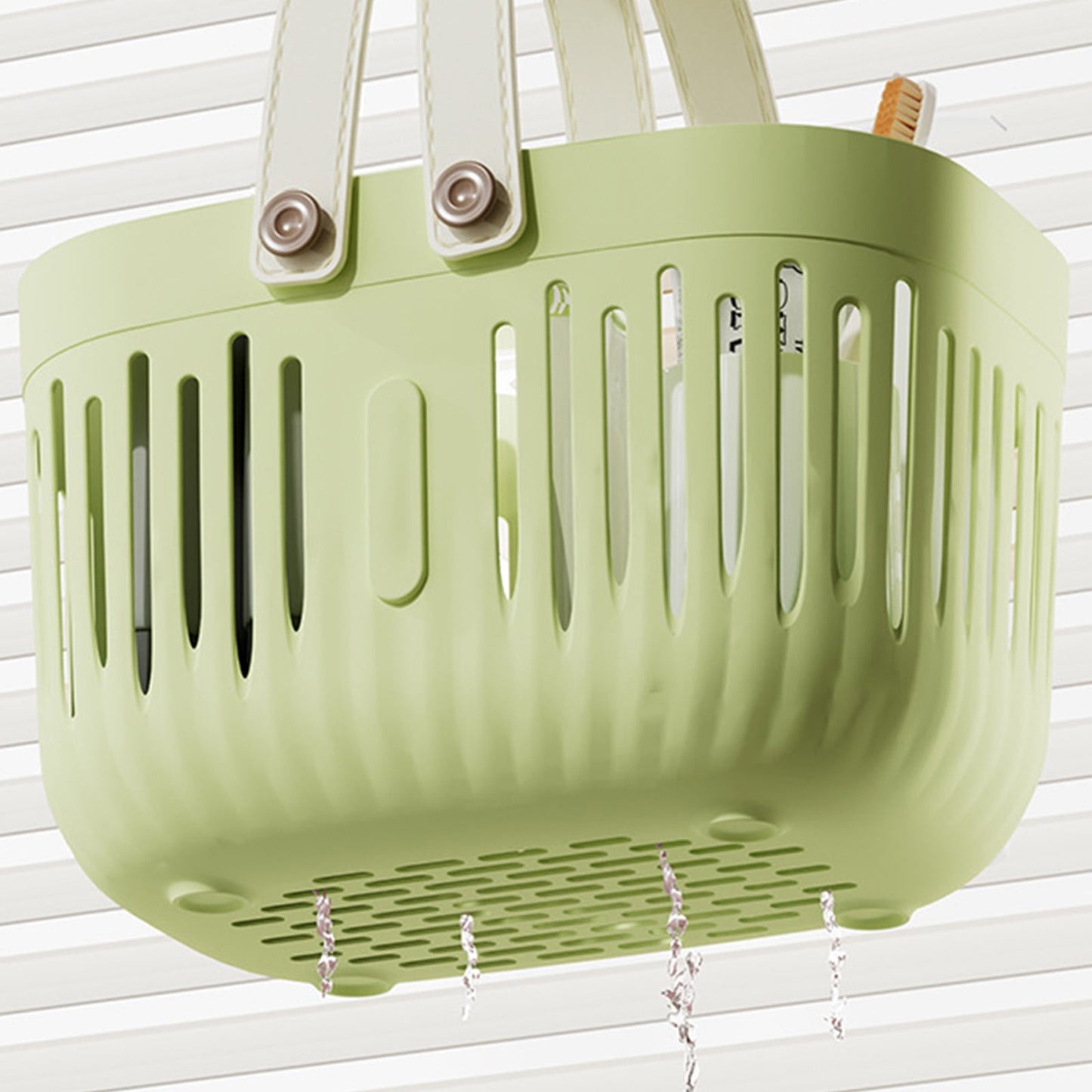 Xuniizn Plastic Shower Caddy Portable Bucket, Cleaning Shower Basket with Handle Compartments Storage Organizer for Bathroom Kitchen College Dorm Sink Green
