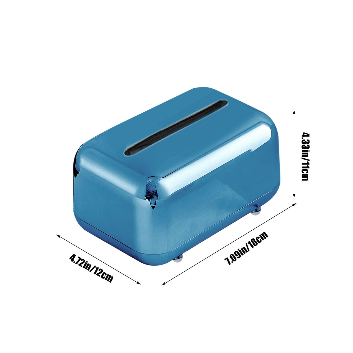 Xuniizn Tissue Box Cover Square 6x4x5" - Acrylic Tissue Box Holder, Elegant Tissue Holder & Napkin Dispenser for Home - Modern Kleenex Box Covers for Office, Restaurant, Gold Blue(6.3x3.94x4.72")