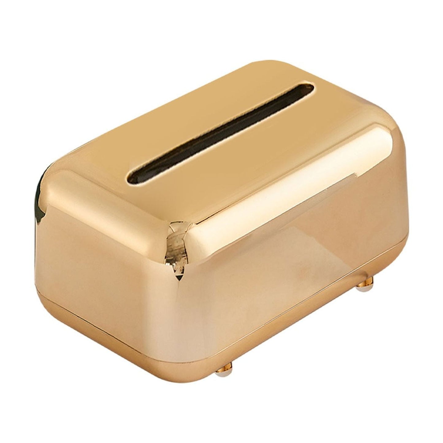 Xuniizn Tissue Box Cover Square 6x4x5" - Acrylic Tissue Box Holder, Elegant Tissue Holder & Napkin Dispenser for Home - Modern Kleenex Box Covers for Office, Restaurant, Gold Gold(6.3x3.94x4.72")