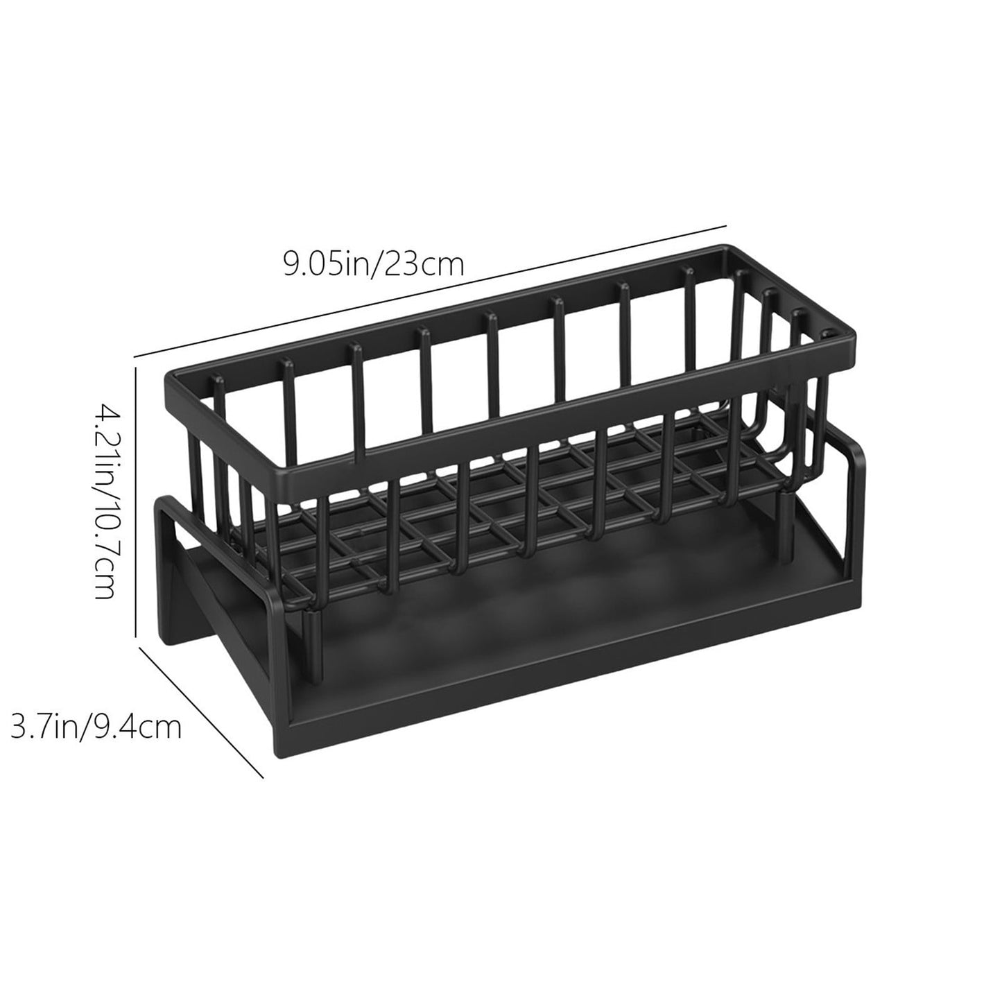 PALIFEUR Sponge Holder for Kitchen Sink, Kitchen Sink Organizer Rustproof 304 Stainless Steel Detachable Dishcloth Rack Sink Caddy, Kitchen Sponge Holder Bathroom Organizer Brush Holder Storage XA_#Black