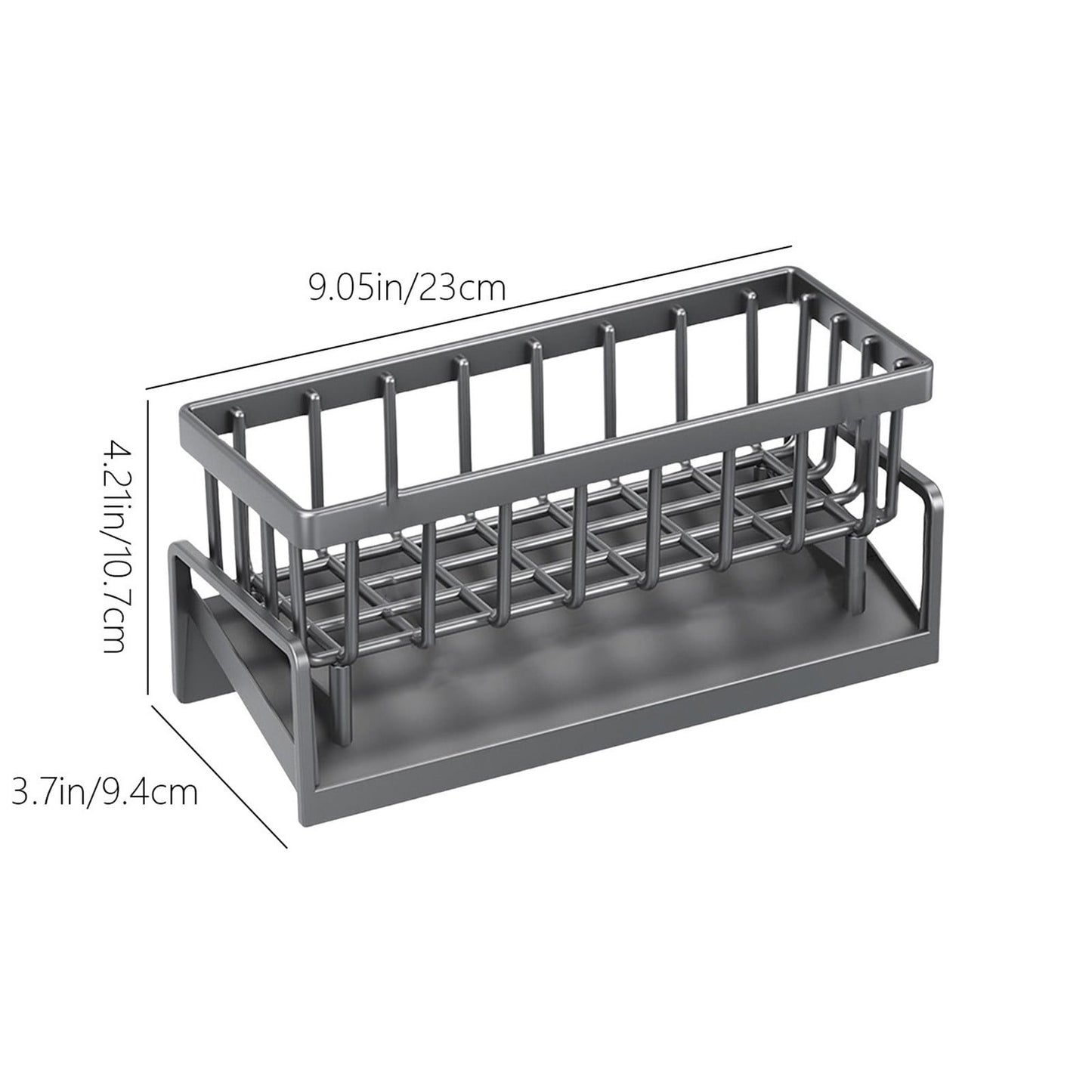 PALIFEUR Sponge Holder for Kitchen Sink, Kitchen Sink Organizer Rustproof 304 Stainless Steel Detachable Dishcloth Rack Sink Caddy, Kitchen Sponge Holder Bathroom Organizer Brush Holder Storage XA_#Gray