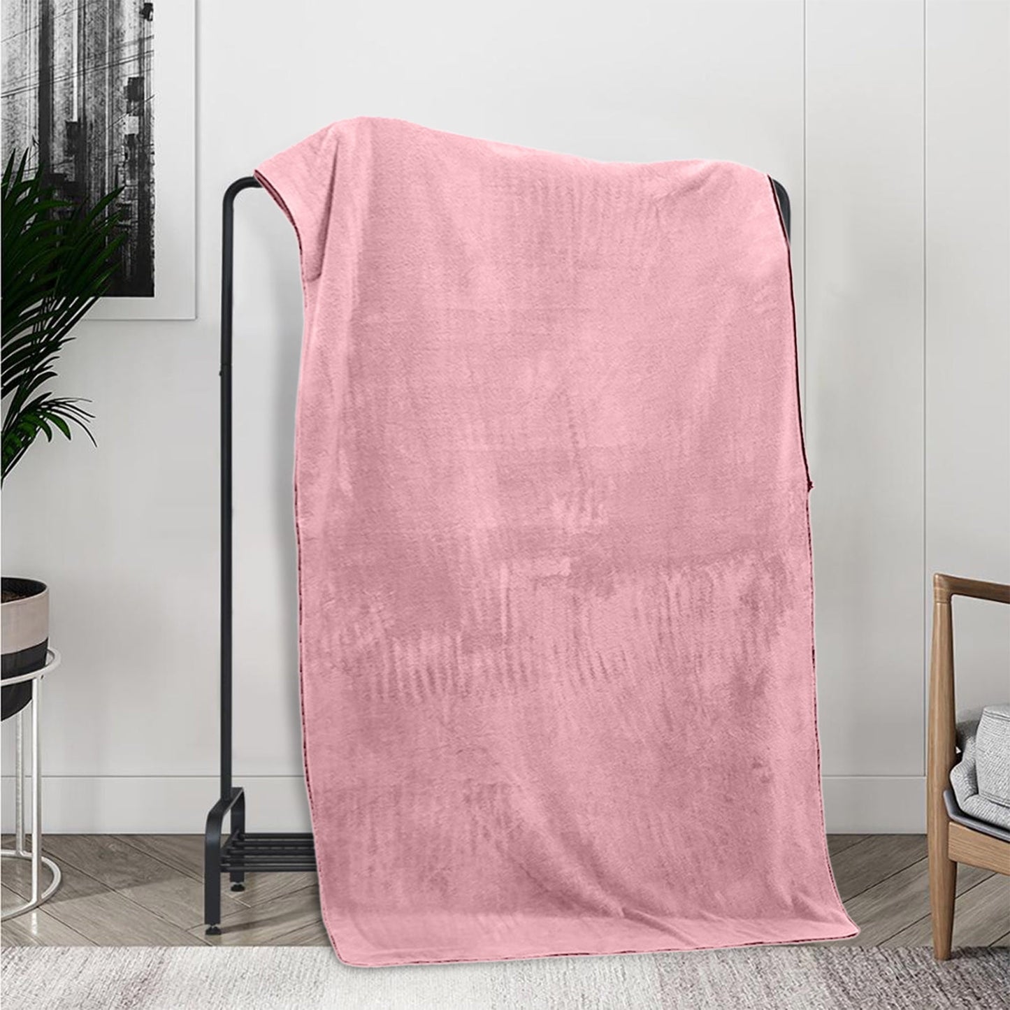 PALIFEUR Extra Large Bath Towels, Soft Highly Absorbent Bath Towels Microfiber Velvet Towels Lightweight Quick Drying Towels for Bathroom Beach, Spa, Shower, Hotel-27.5×55.1"-Gray A_#Pink