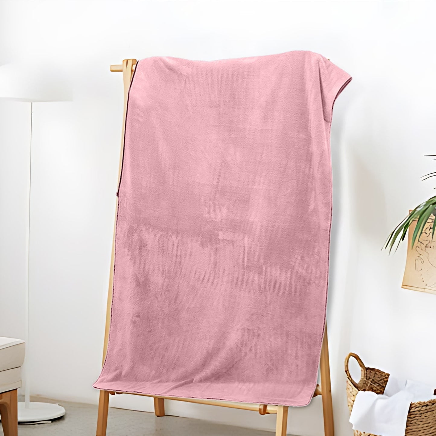 PALIFEUR Extra Large Bath Towels, Soft Highly Absorbent Bath Towels Microfiber Velvet Towels Lightweight Quick Drying Towels for Bathroom Beach, Spa, Shower, Hotel-27.5×55.1"-Gray A_#Pink