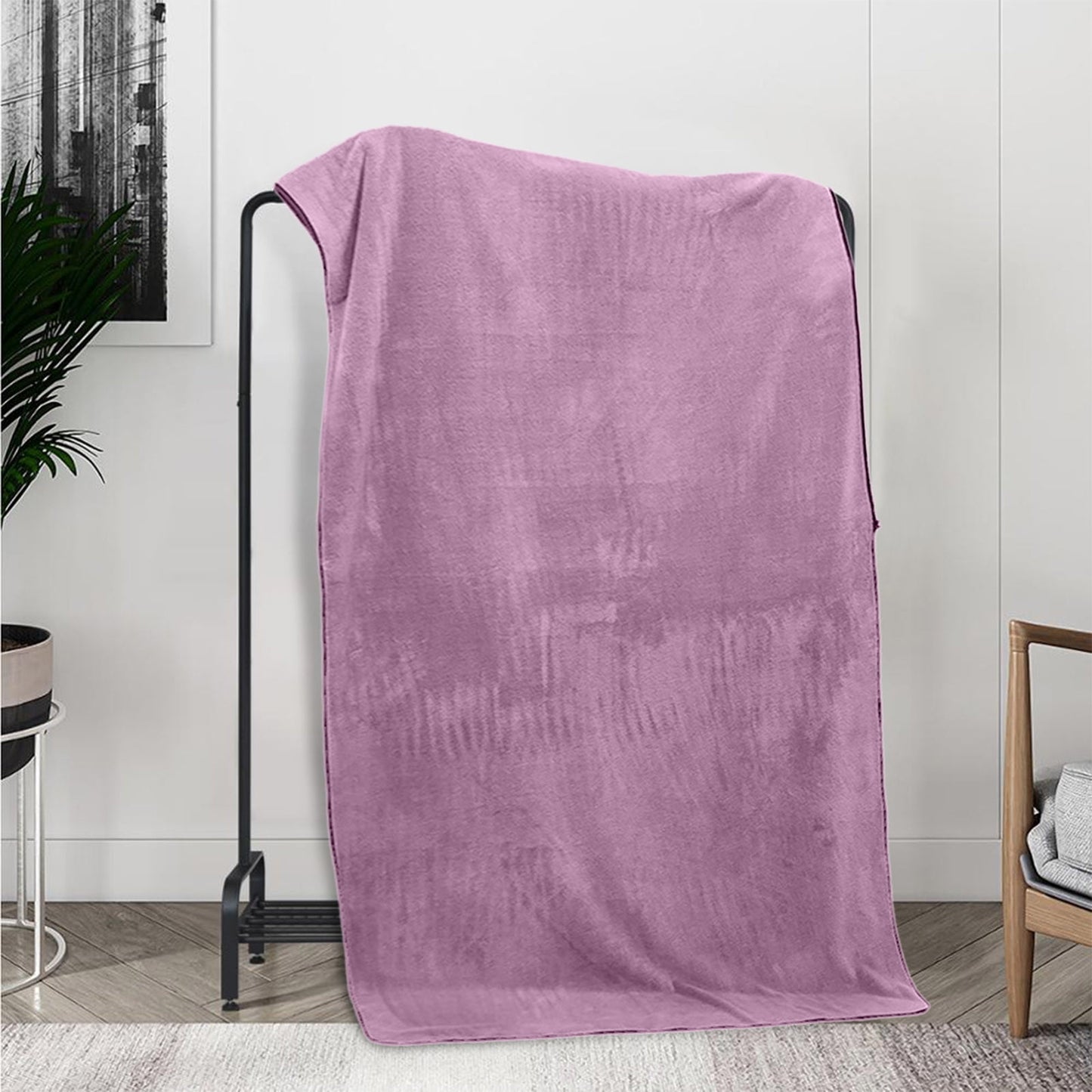 PALIFEUR Extra Large Bath Towels, Soft Highly Absorbent Bath Towels Microfiber Velvet Towels Lightweight Quick Drying Towels for Bathroom Beach, Spa, Shower, Hotel-27.5×55.1"-Gray A_#Purple