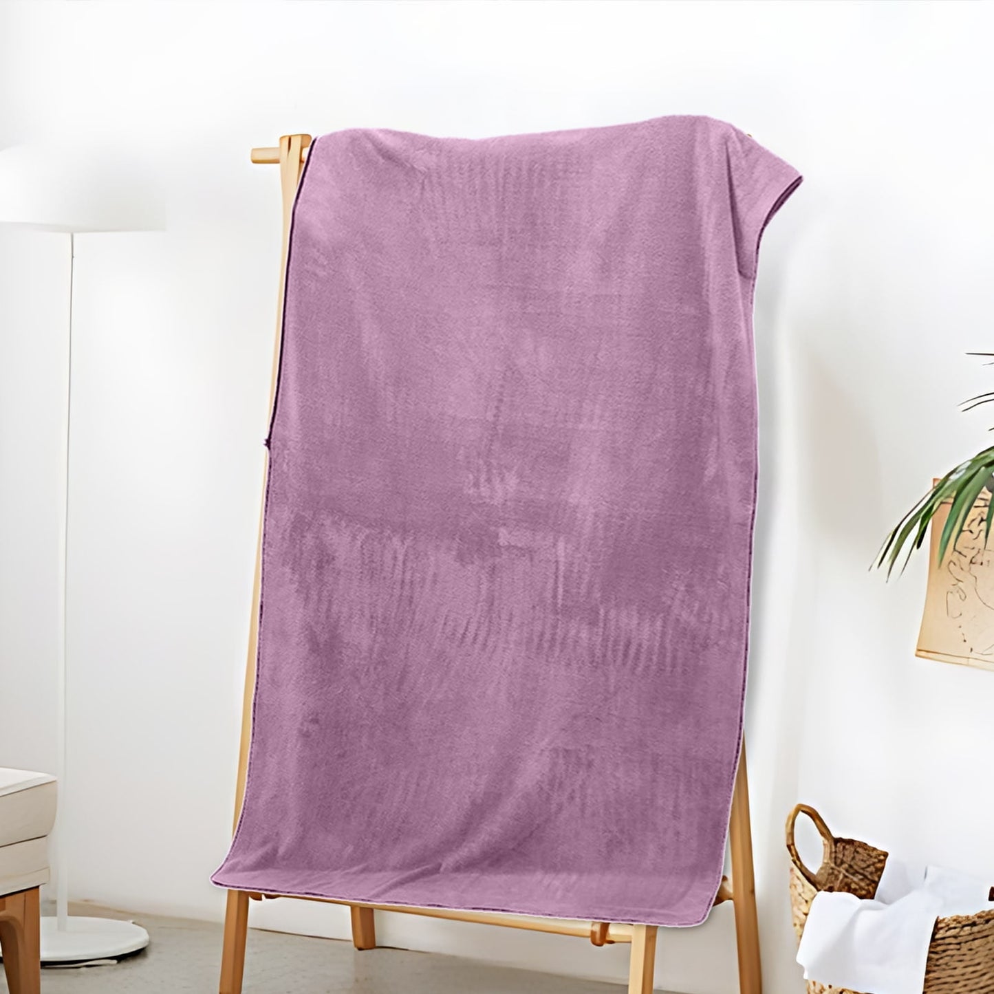 PALIFEUR Extra Large Bath Towels, Soft Highly Absorbent Bath Towels Microfiber Velvet Towels Lightweight Quick Drying Towels for Bathroom Beach, Spa, Shower, Hotel-27.5×55.1"-Gray A_#Purple