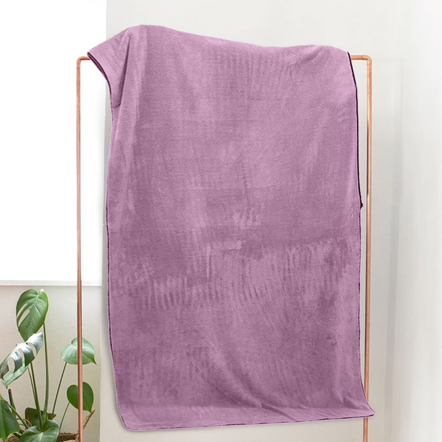 PALIFEUR Extra Large Bath Towels, Soft Highly Absorbent Bath Towels Microfiber Velvet Towels Lightweight Quick Drying Towels for Bathroom Beach, Spa, Shower, Hotel-27.5×55.1"-Gray A_#Purple