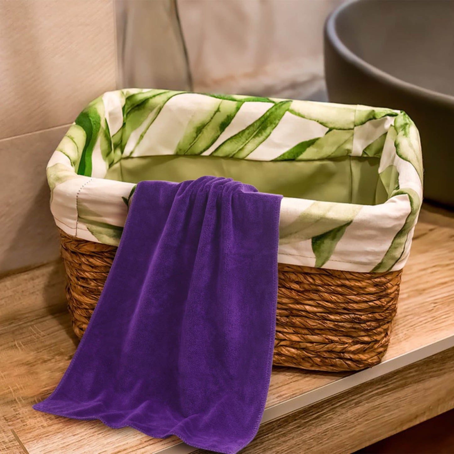 PALIFEUR Microfiber Towel 29.5x13.8", 2 PACK Soft Lightweight Bath Towels Quick-Drying Towels Highly Absorbent Wash Cloths, Towels for Bathroom, Body, Gym, Shower, Hotel(White) A_#Purple【2pcs】