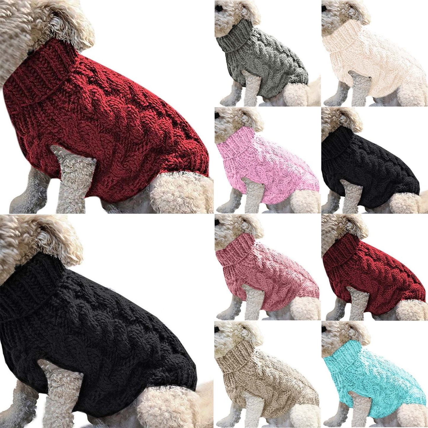 Xuniizn Dog Sweater for Small Medium Dogs, Warm Comfortable Winter Pet Clothes, Cute Knitted Sleeveless Pet Sweaters for Puppies, Cats, Dog Apparel & Accessories L Hot Pink