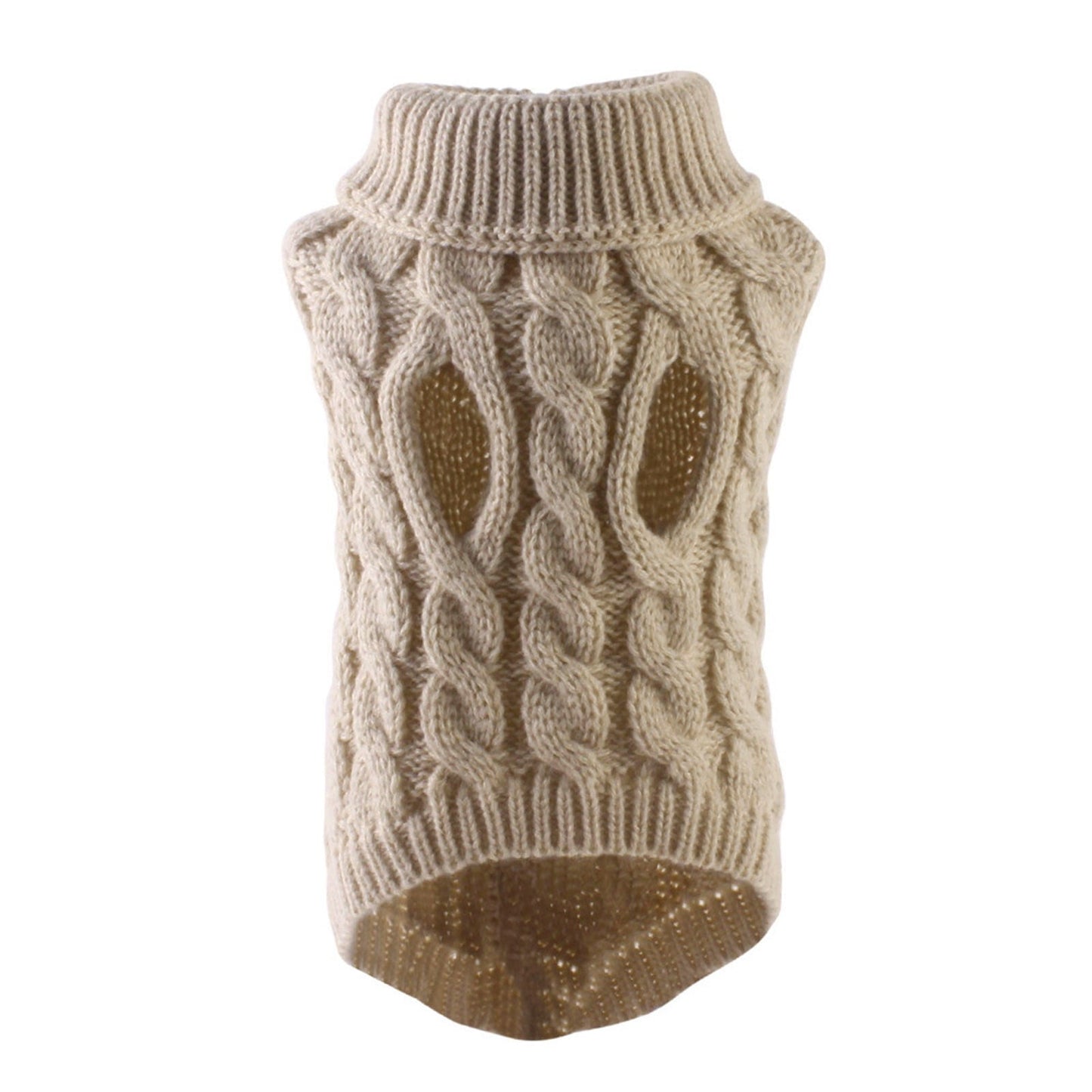 Xuniizn Dog Sweater for Small Medium Dogs, Warm Comfortable Winter Pet Clothes, Cute Knitted Sleeveless Pet Sweaters for Puppies, Cats, Dog Apparel & Accessories L Khaki