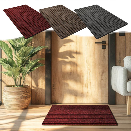 PALIFEUR Durable Welcome Mat, 16x24" Non-Slip Heavy Duty Door Mat For Entrance Washable Quick-drying Floor Mats Front Door Mat for Outside Entrance Floor Home Decor, Gray Coffee