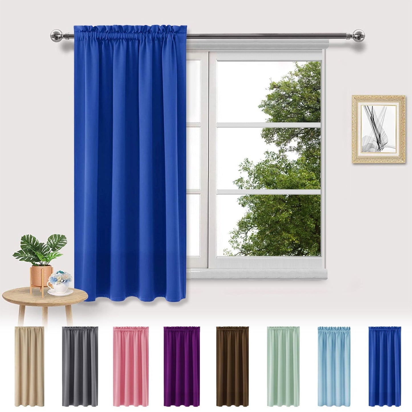 Xuniizn Blackout Curtains for Bedroom Thermal Insulated - 100%Polyester Black Out Curtains 2 Panels Set Room Darkening Window Curtains for Living Room, Light Blue CTN-BU
