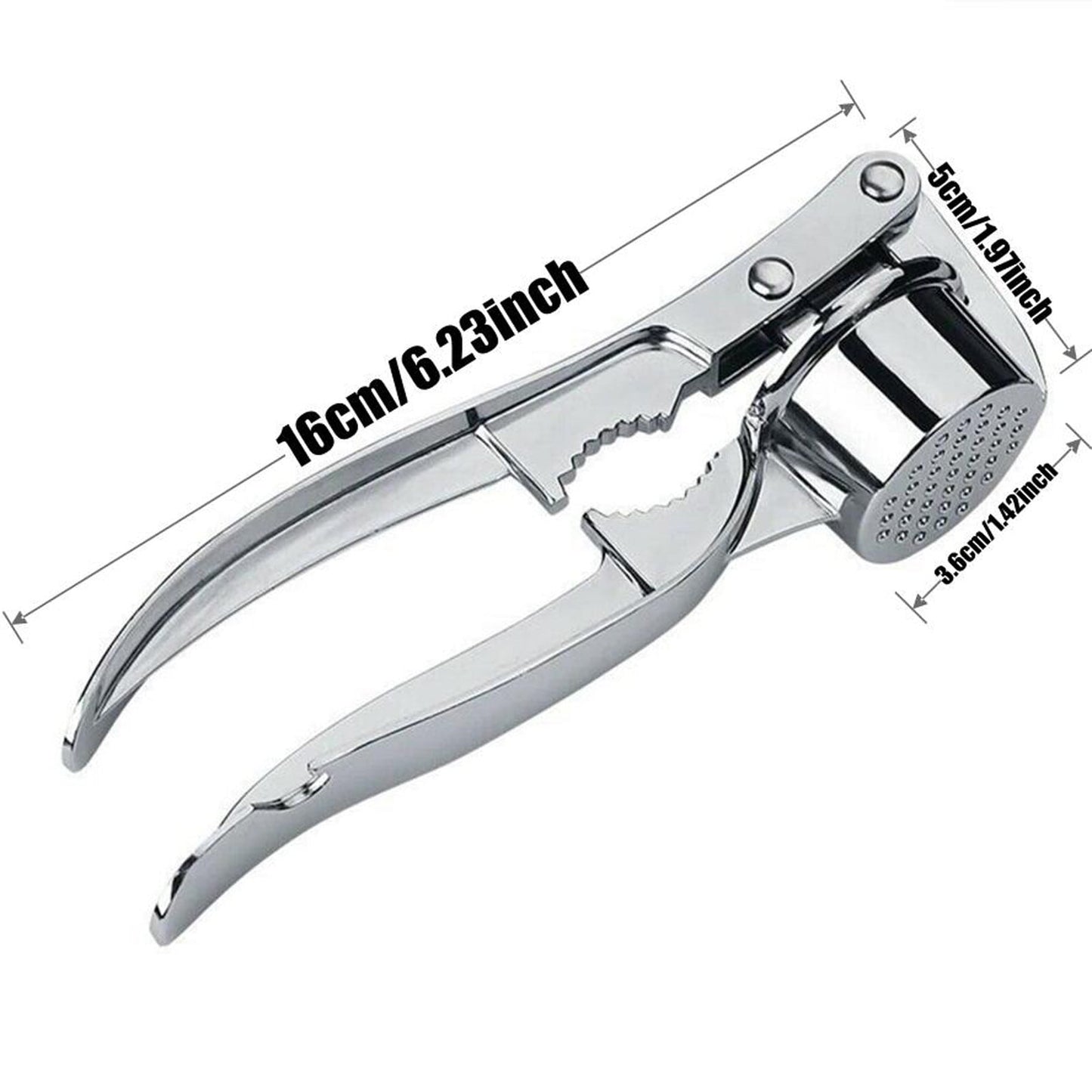 Stainless Steel Garlic Press Rocker, Garlic Mincer With Studs, Heavy Duty Garlic Chopper, Effective Garlic Peeler, Easy to Clean Kitchen Gadget for Minced Garlic, Dishwasher Safe 【Best Seller】C