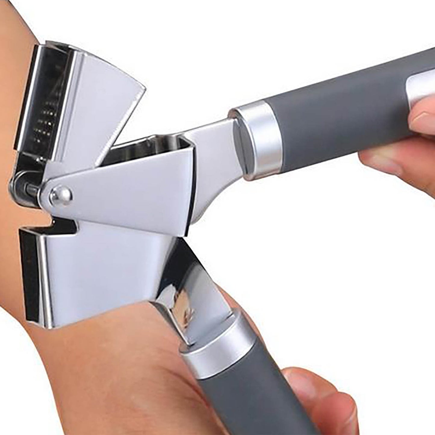 Stainless Steel Garlic Press Rocker, Garlic Mincer With Studs, Heavy Duty Garlic Chopper, Effective Garlic Peeler, Easy to Clean Kitchen Gadget for Minced Garlic, Dishwasher Safe 【Best Seller】E
