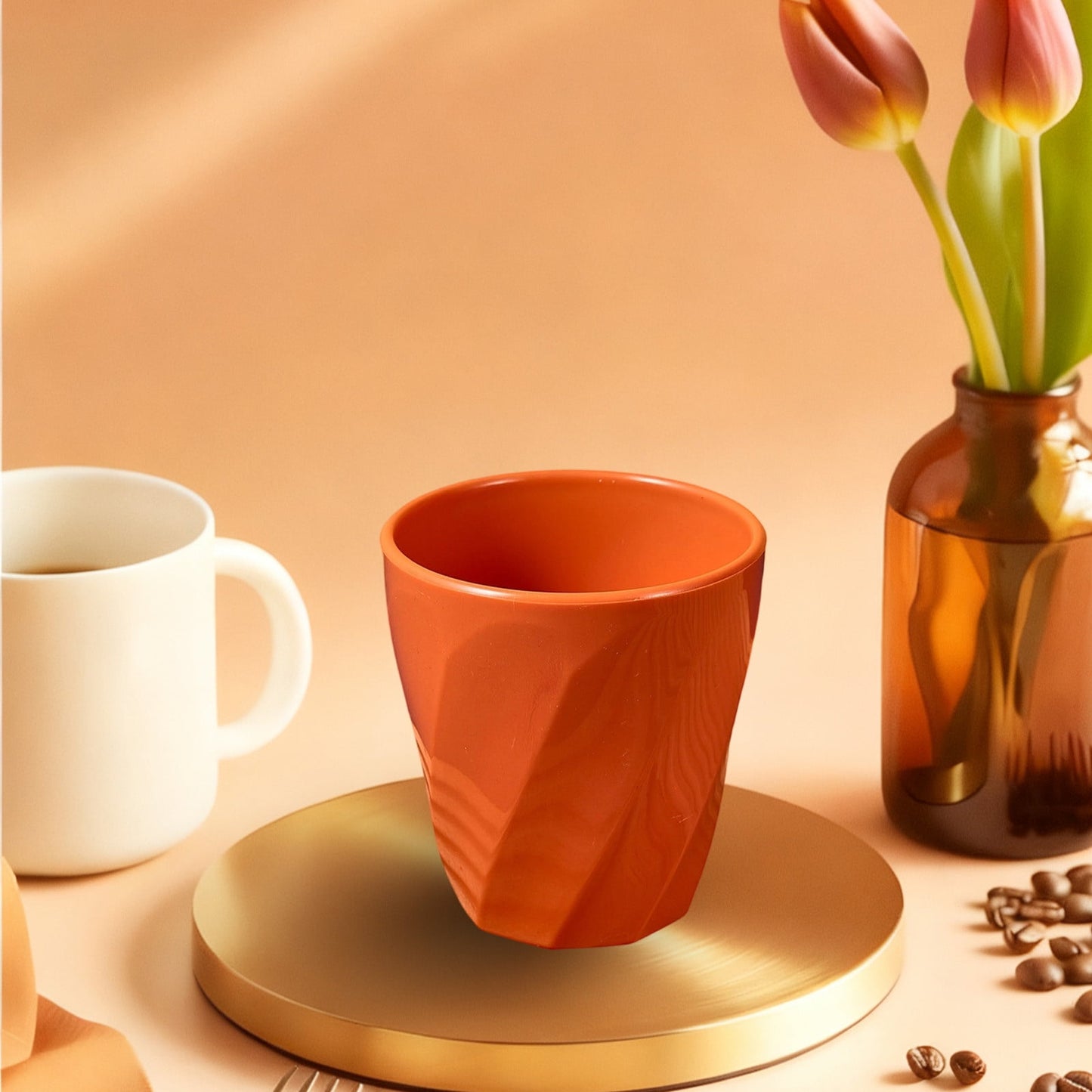Tyidzon Unbreakable Plastic Cups Reusable Multi-Purpose Plastic Cups, Drinking Cup for Kitchen, Bpa-Free, Dishwasher and Microwave Safe Orange