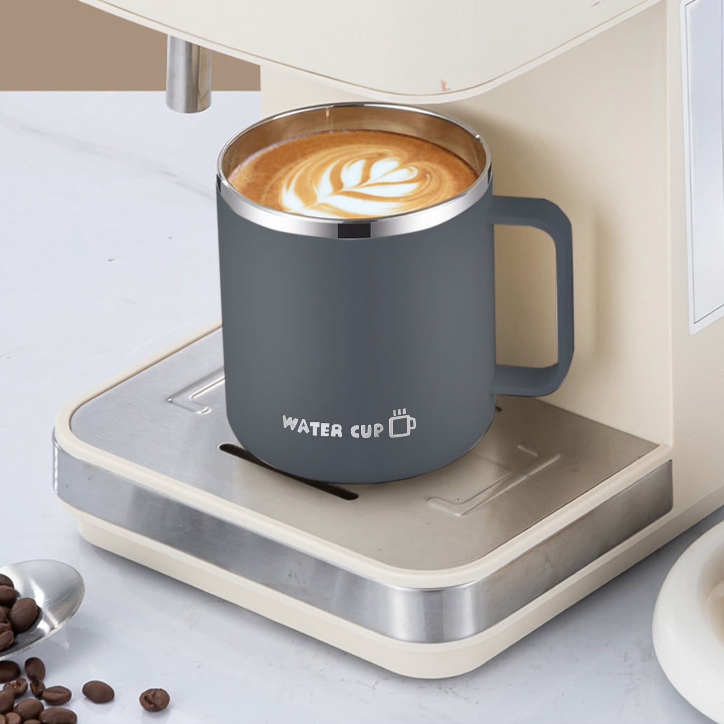 Insulated Coffee Mug with Handle & Lid - 17oz Stainless Steel Travel Tumbler, Double Wall Vacuum (Black) by PALIFEUR 06_【Enhanced Insulation】 Heat-Resistant Handle Coffee Mug