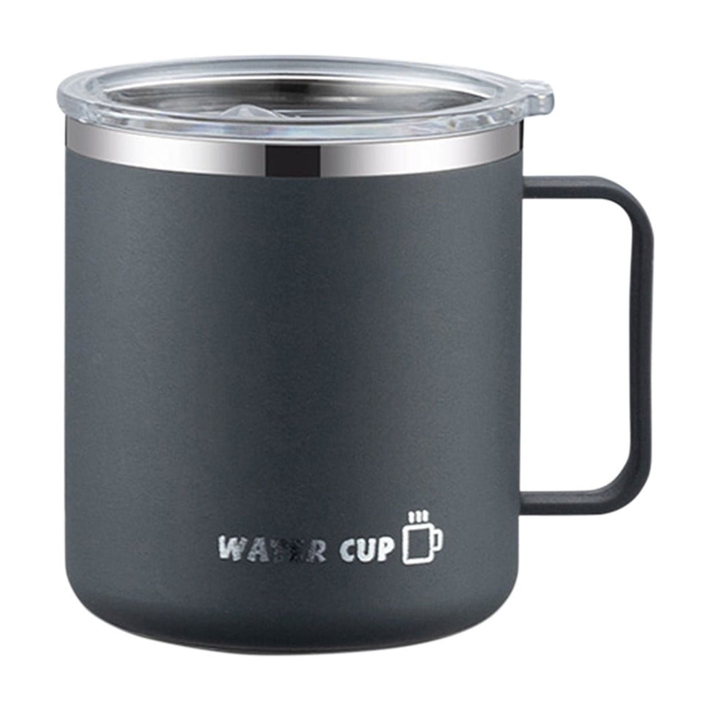 Insulated Coffee Mug with Handle & Lid - 17oz Stainless Steel Travel Tumbler, Double Wall Vacuum (Black) by PALIFEUR 06_【Enhanced Insulation】 Heat-Resistant Handle Coffee Mug