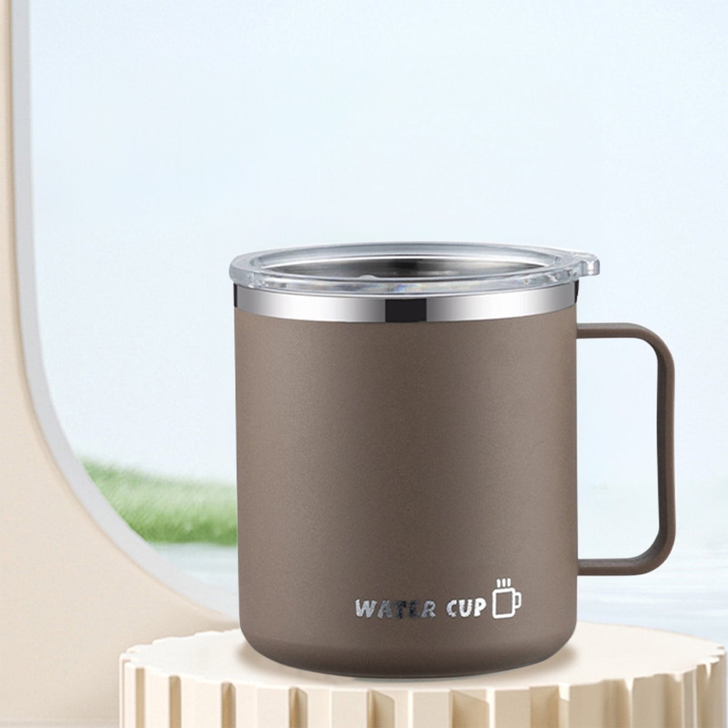 Insulated Coffee Mug with Handle & Lid - 17oz Stainless Steel Travel Tumbler, Double Wall Vacuum (Black) by PALIFEUR 07_【Extended保温】 24-Hour Temperature Retention Coffee Cup