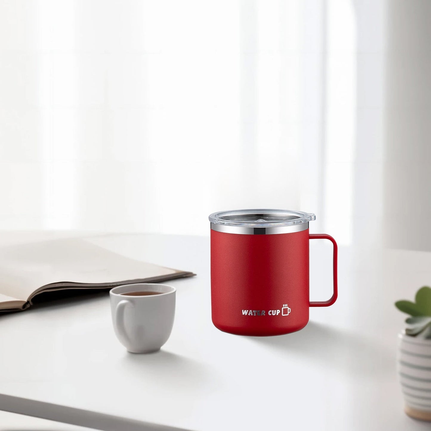 Insulated Coffee Mug with Handle & Lid - 17oz Stainless Steel Travel Tumbler, Double Wall Vacuum (Black) by PALIFEUR 08_【Leak-Proof Upgrade】 360° Spill-Proof Sealed Coffee Mug