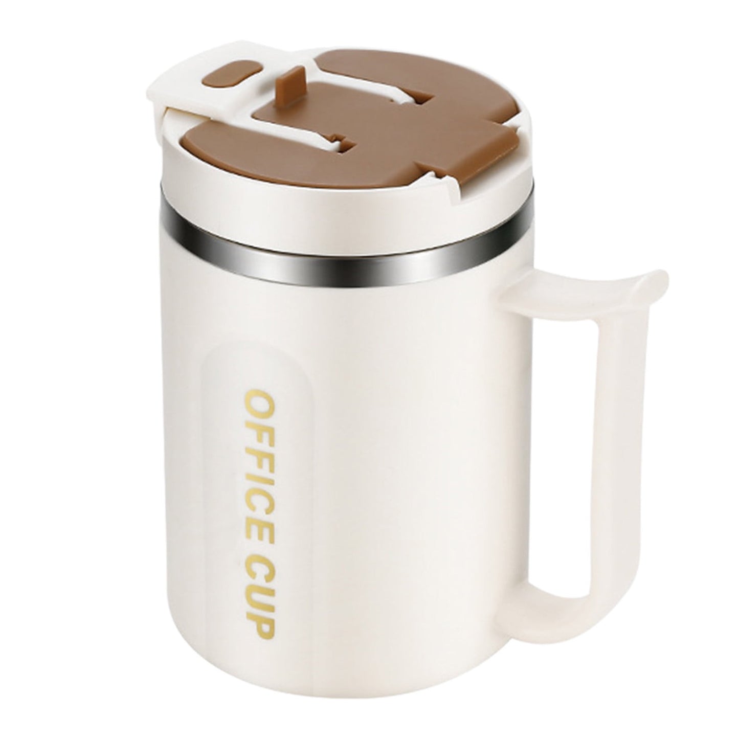 Insulated Coffee Mug with Handle & Lid - 17oz Stainless Steel Travel Tumbler, Double Wall Vacuum (Black) by PALIFEUR 15_【Student Favorite】 Creative College Style Coffee Mug