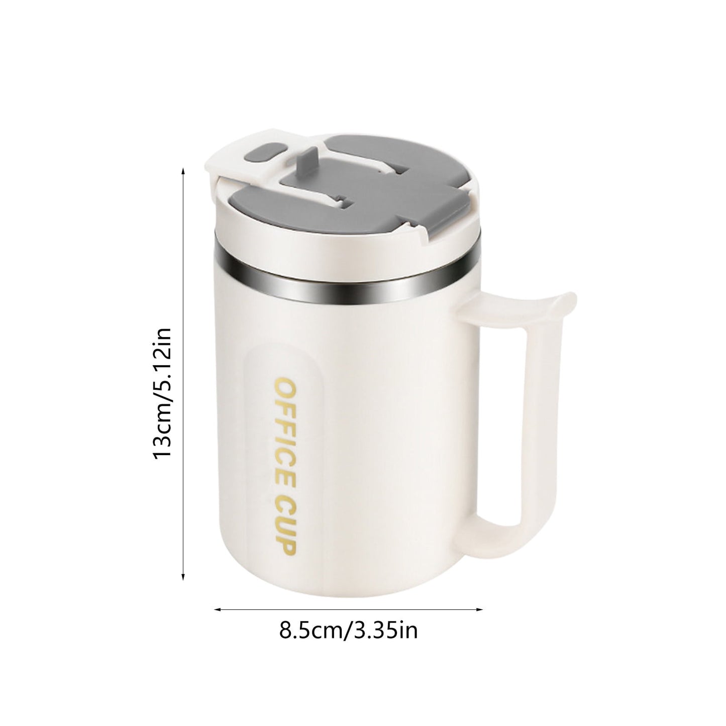 Insulated Coffee Mug with Handle & Lid - 17oz Stainless Steel Travel Tumbler, Double Wall Vacuum (Black) by PALIFEUR 16_【Perfect Gift】 Premium Gift Box Coffee Mug Set