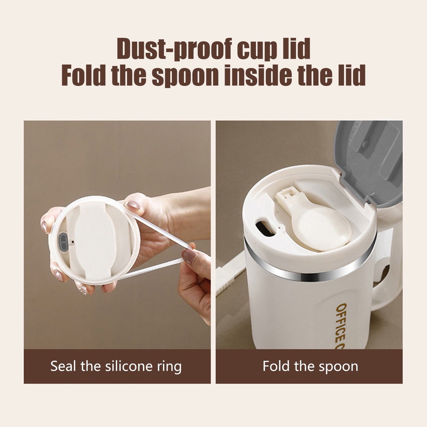 Insulated Coffee Mug with Handle & Lid - 17oz Stainless Steel Travel Tumbler, Double Wall Vacuum (Black) by PALIFEUR 16_【Perfect Gift】 Premium Gift Box Coffee Mug Set