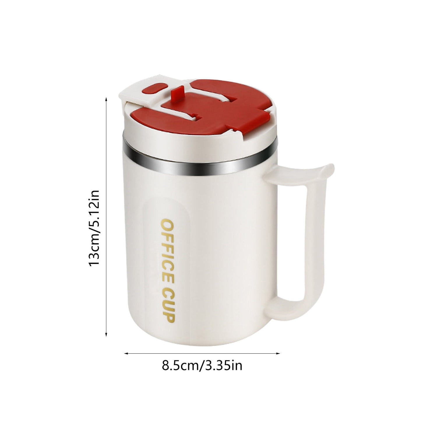 Insulated Coffee Mug with Handle & Lid - 17oz Stainless Steel Travel Tumbler, Double Wall Vacuum (Black) by PALIFEUR 17_【Holiday Exclusive】 Christmas Themed Coffee Mug