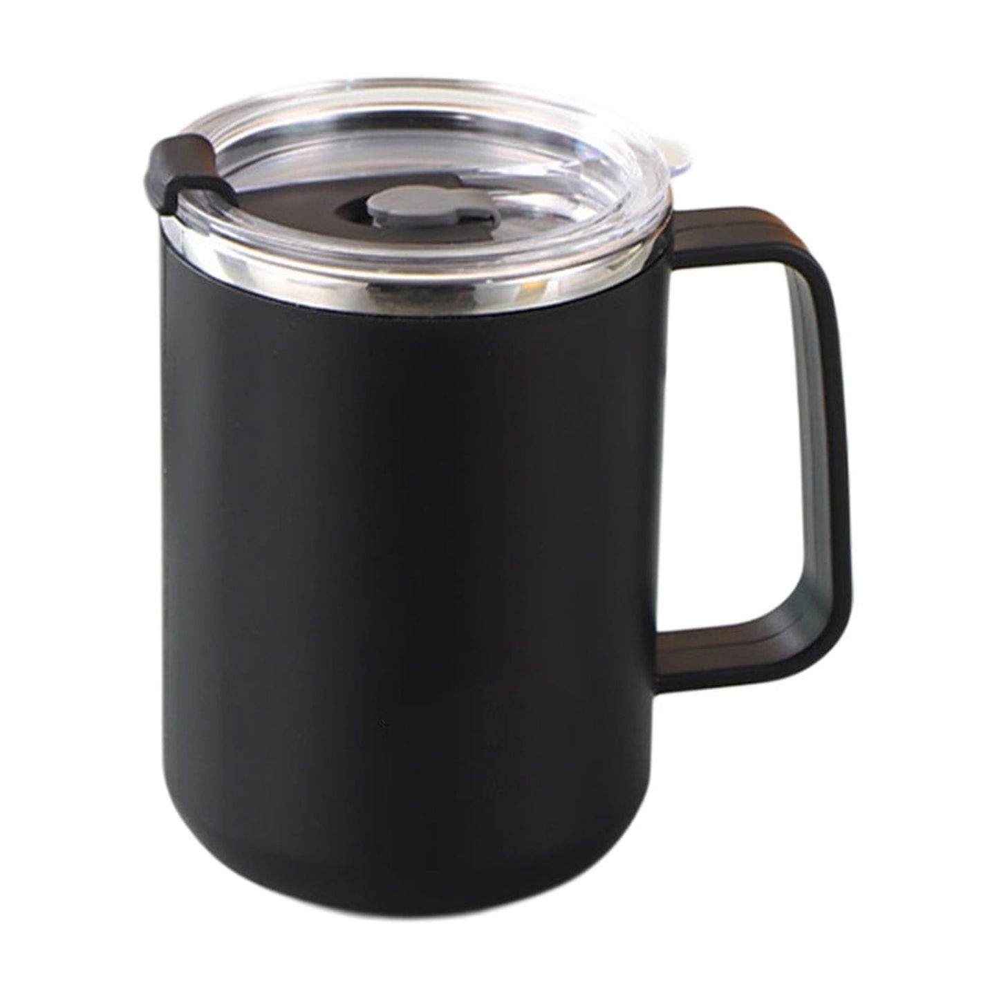 Insulated Coffee Mug with Handle & Lid - 17oz Stainless Steel Travel Tumbler, Double Wall Vacuum (Black) by PALIFEUR 21_【Price Drop】 Now Available at a Reduced Price!