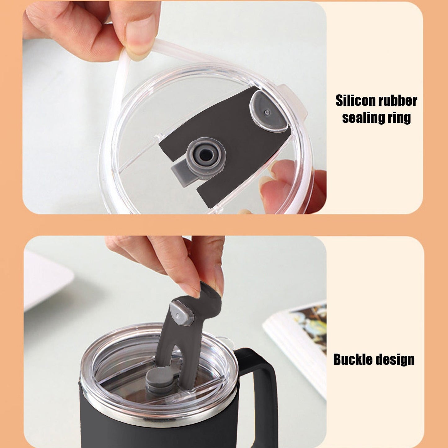 Insulated Coffee Mug with Handle & Lid - 17oz Stainless Steel Travel Tumbler, Double Wall Vacuum (Black) by PALIFEUR 21_【Price Drop】 Now Available at a Reduced Price!