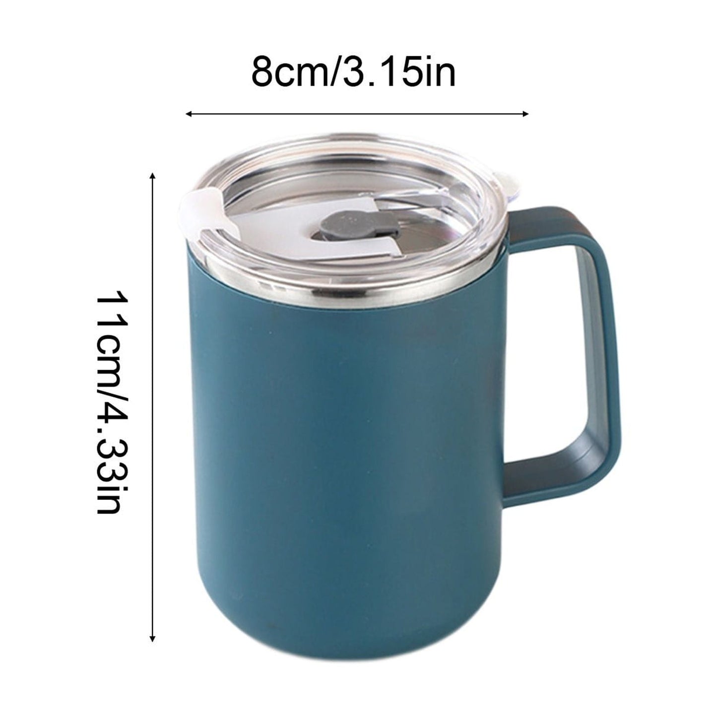 Insulated Coffee Mug with Handle & Lid - 17oz Stainless Steel Travel Tumbler, Double Wall Vacuum (Black) by PALIFEUR 22_【Special Savings】 Enjoy Reduced Pricing for a Limited Time!