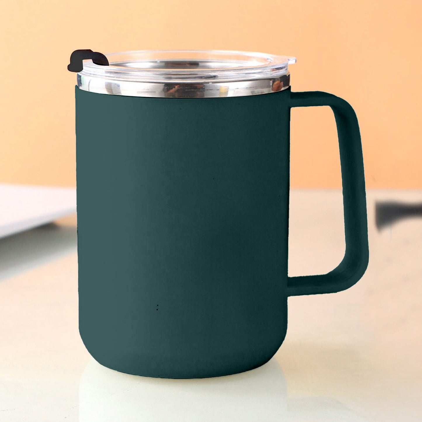 Insulated Coffee Mug with Handle & Lid - 17oz Stainless Steel Travel Tumbler, Double Wall Vacuum (Black) by PALIFEUR 23_【Discounted】 Now at a Lower Price - Limited Time Only!