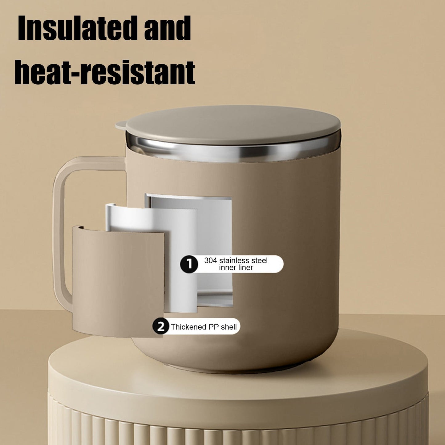 Insulated Coffee Mug with Handle & Lid - 17oz Stainless Steel Travel Tumbler, Double Wall Vacuum (Black) by PALIFEUR 29_【Top Seller】 Annual Bestseller Coffee Mug