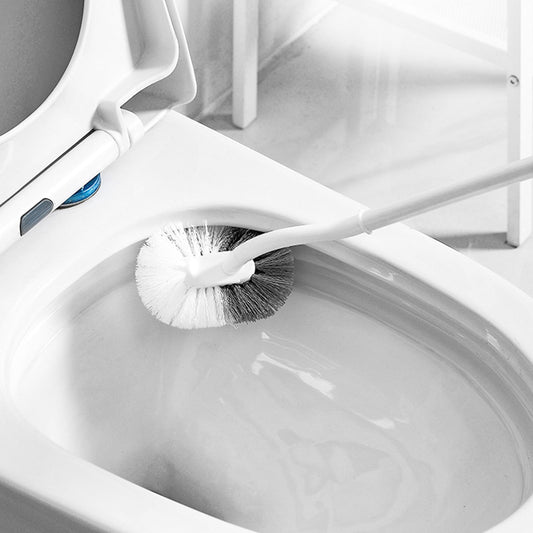 Tyidzon Bathroom Toilet Bowl Brush, Curved Design Toilet Brush for Deep Cleaning Under Rim, Easy Handy Compact Toilet Bowl Cleaner Brush for Bathroom White