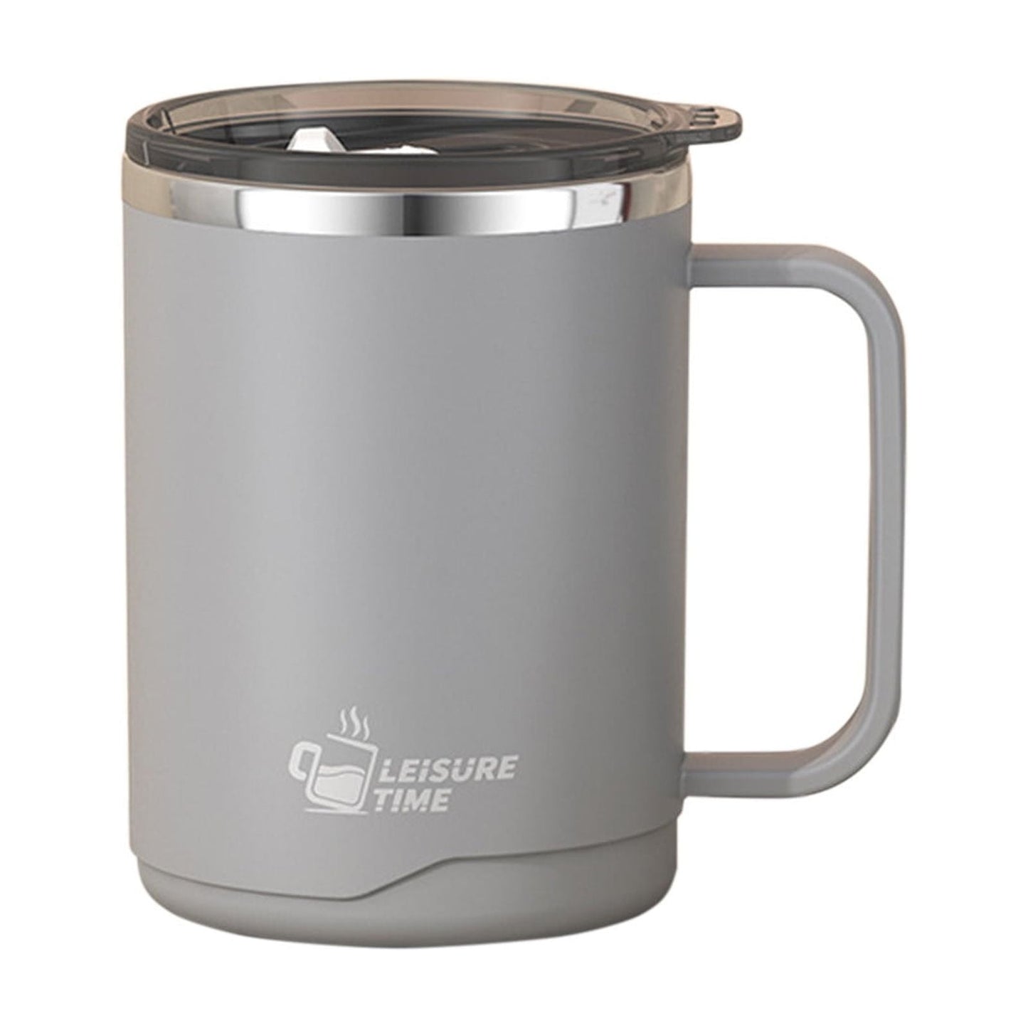 Tyidzon Insulated Coffee Mug, 20oz Stainless Steel Tumbler with Slider Lid Travel Coffee Cups with Handle for Camping Office Home, Blue Gray