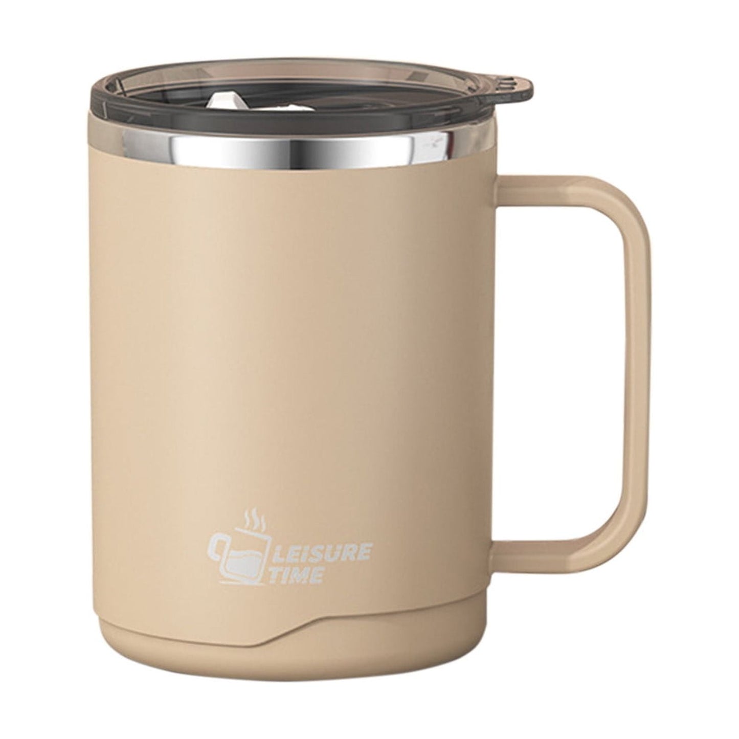 Tyidzon Insulated Coffee Mug, 20oz Stainless Steel Tumbler with Slider Lid Travel Coffee Cups with Handle for Camping Office Home, Blue Khaki