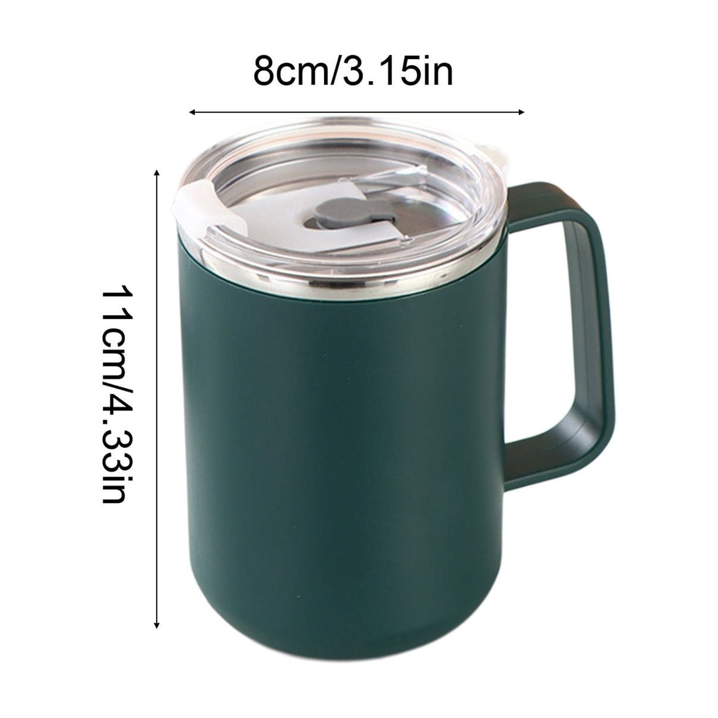 Tyidzon Insulated Coffee Mug, 20oz Stainless Steel Tumbler with Slider Lid Travel Coffee Cups with Handle for Camping Office Home, Blue Y_#Green