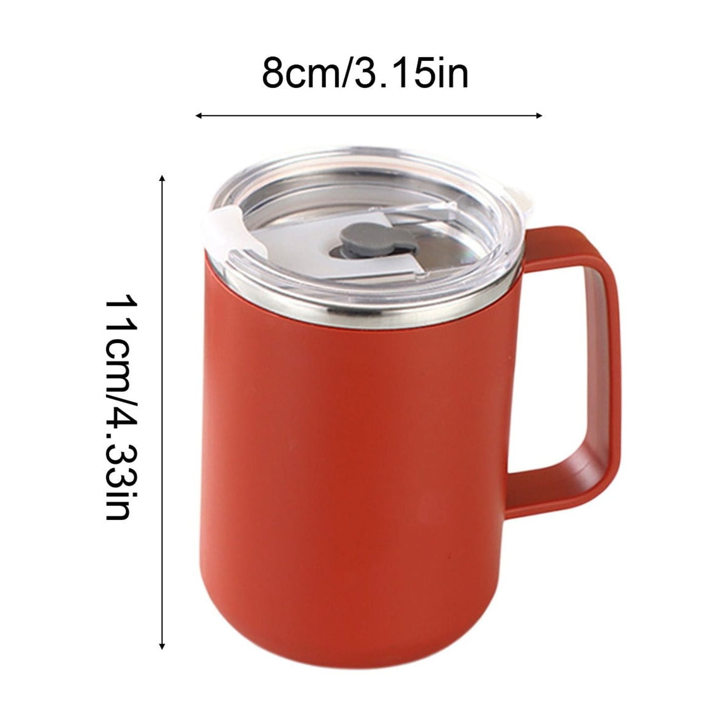 Tyidzon Insulated Coffee Mug, 20oz Stainless Steel Tumbler with Slider Lid Travel Coffee Cups with Handle for Camping Office Home, Blue Y_#Red