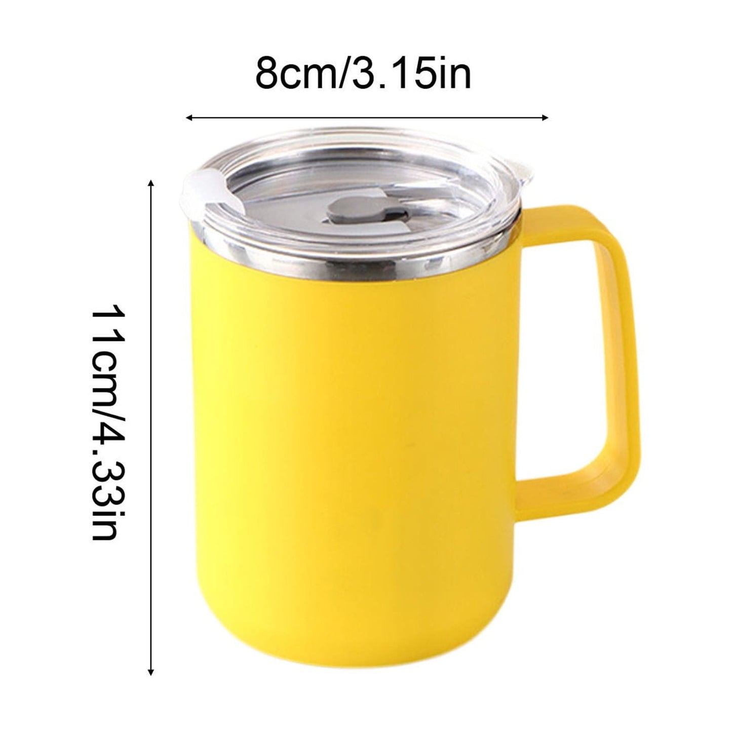 Tyidzon Insulated Coffee Mug, 20oz Stainless Steel Tumbler with Slider Lid Travel Coffee Cups with Handle for Camping Office Home, Blue Y_#Yellow