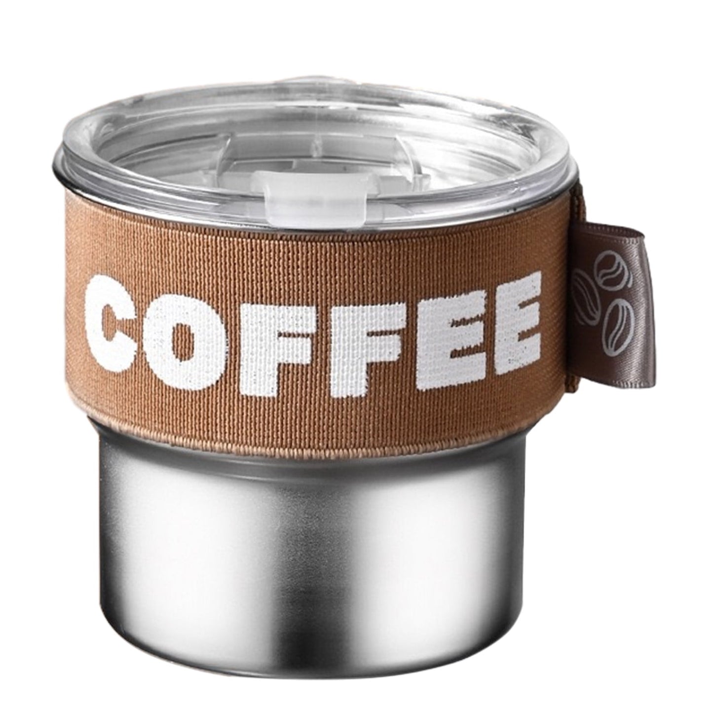 Tyidzon Insulated Coffee Mug, 20oz Stainless Steel Tumbler with Slider Lid Travel Coffee Cups with Handle for Camping Office Home, Blue ZA_#Brown