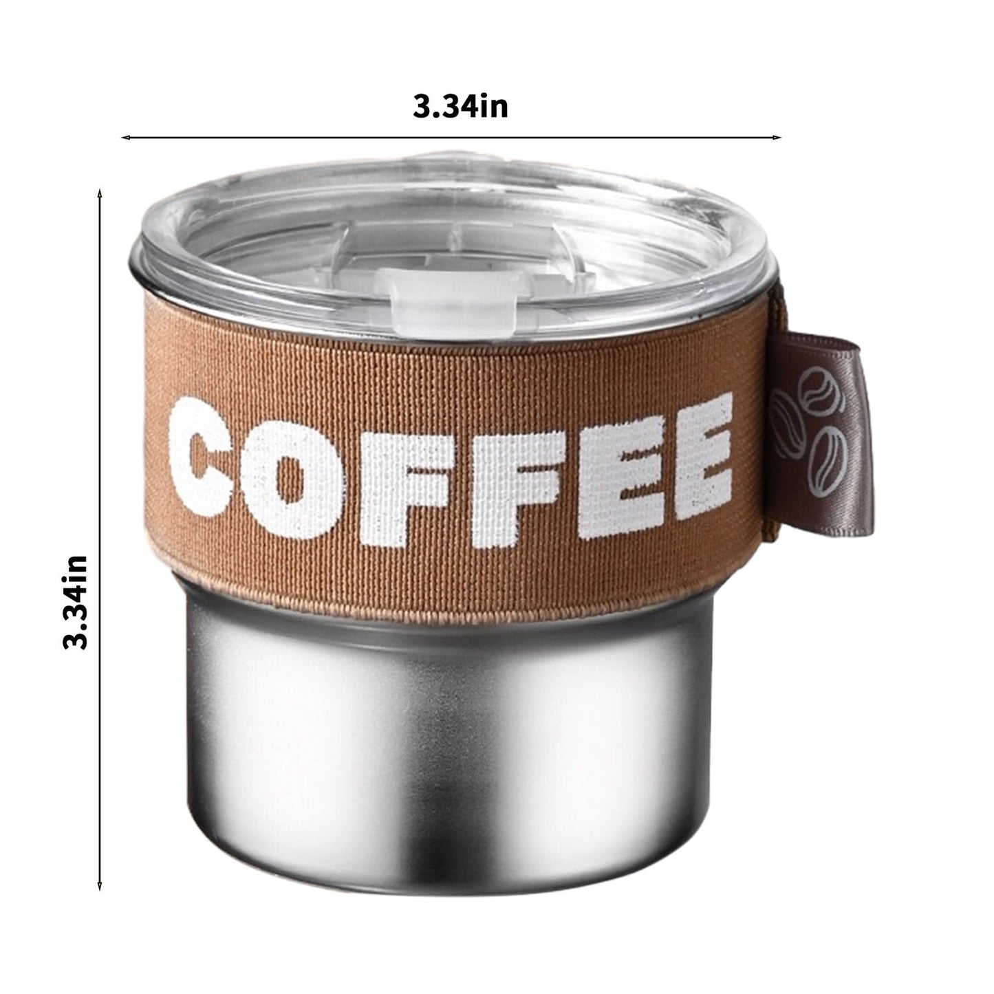 Tyidzon Insulated Coffee Mug, 20oz Stainless Steel Tumbler with Slider Lid Travel Coffee Cups with Handle for Camping Office Home, Blue ZA_#Brown
