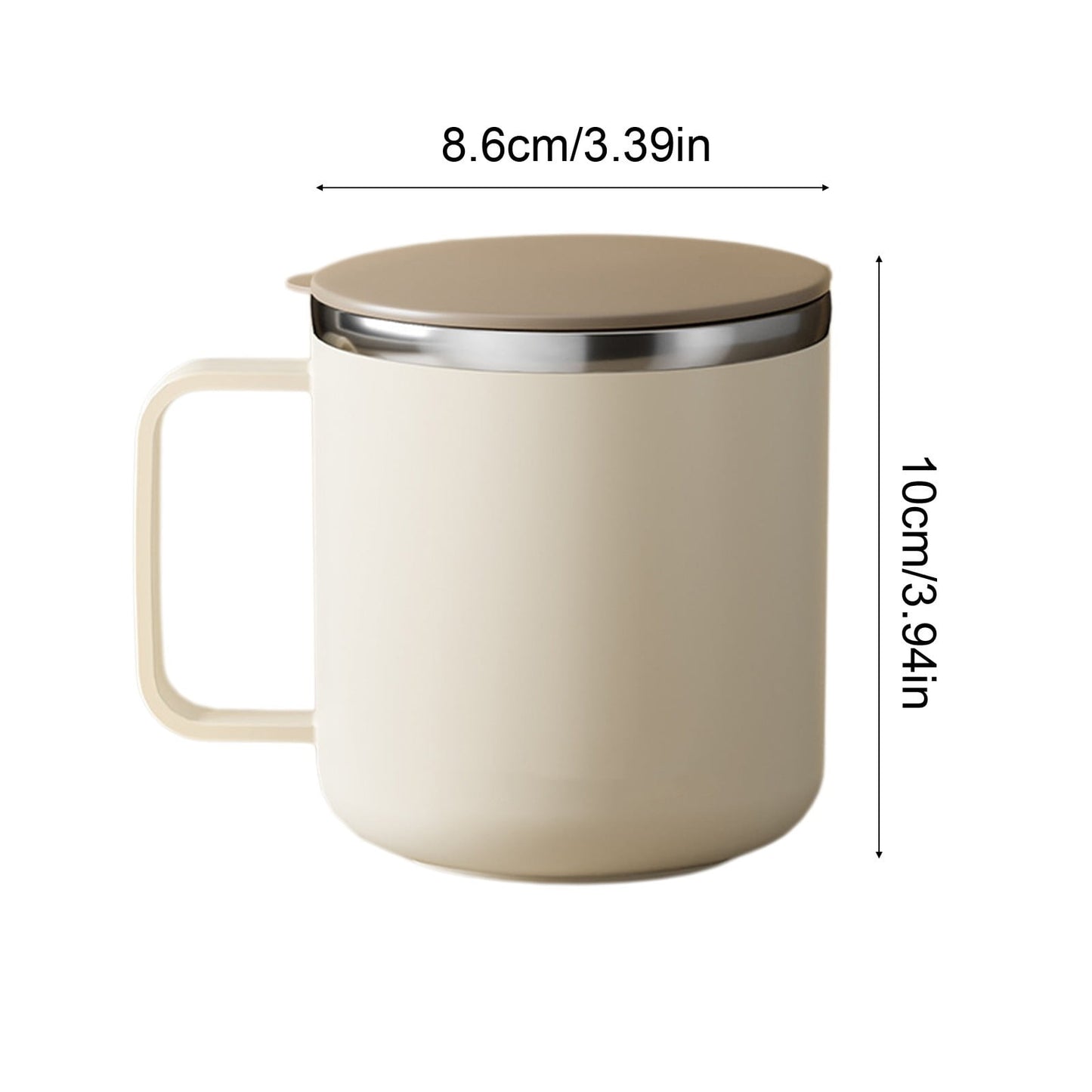 Tyidzon Insulated Coffee Mug, 20oz Stainless Steel Tumbler with Slider Lid Travel Coffee Cups with Handle for Camping Office Home, Blue ZB_#Beige