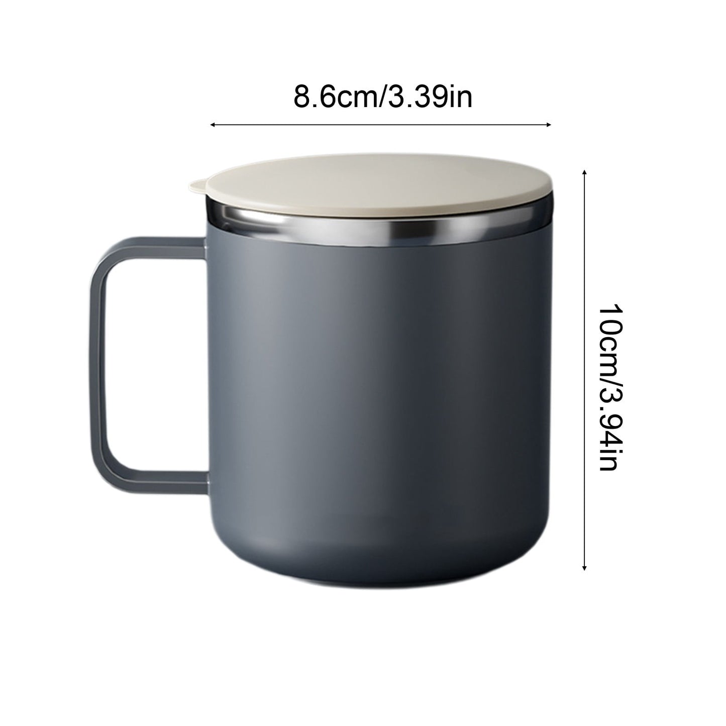 Tyidzon Insulated Coffee Mug, 20oz Stainless Steel Tumbler with Slider Lid Travel Coffee Cups with Handle for Camping Office Home, Blue ZB_#Gray