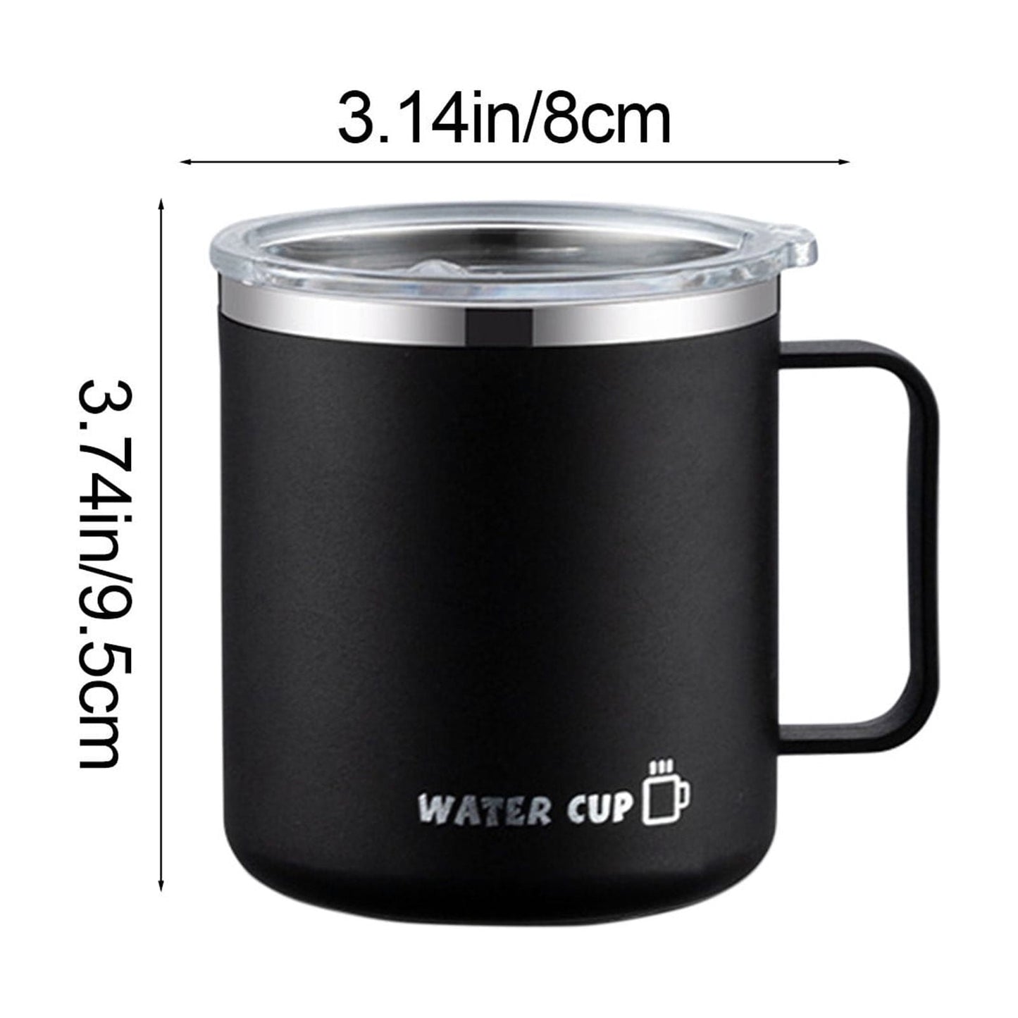 Tyidzon Insulated Coffee Mug, 20oz Stainless Steel Tumbler with Slider Lid Travel Coffee Cups with Handle for Camping Office Home, Blue ZC_#Black