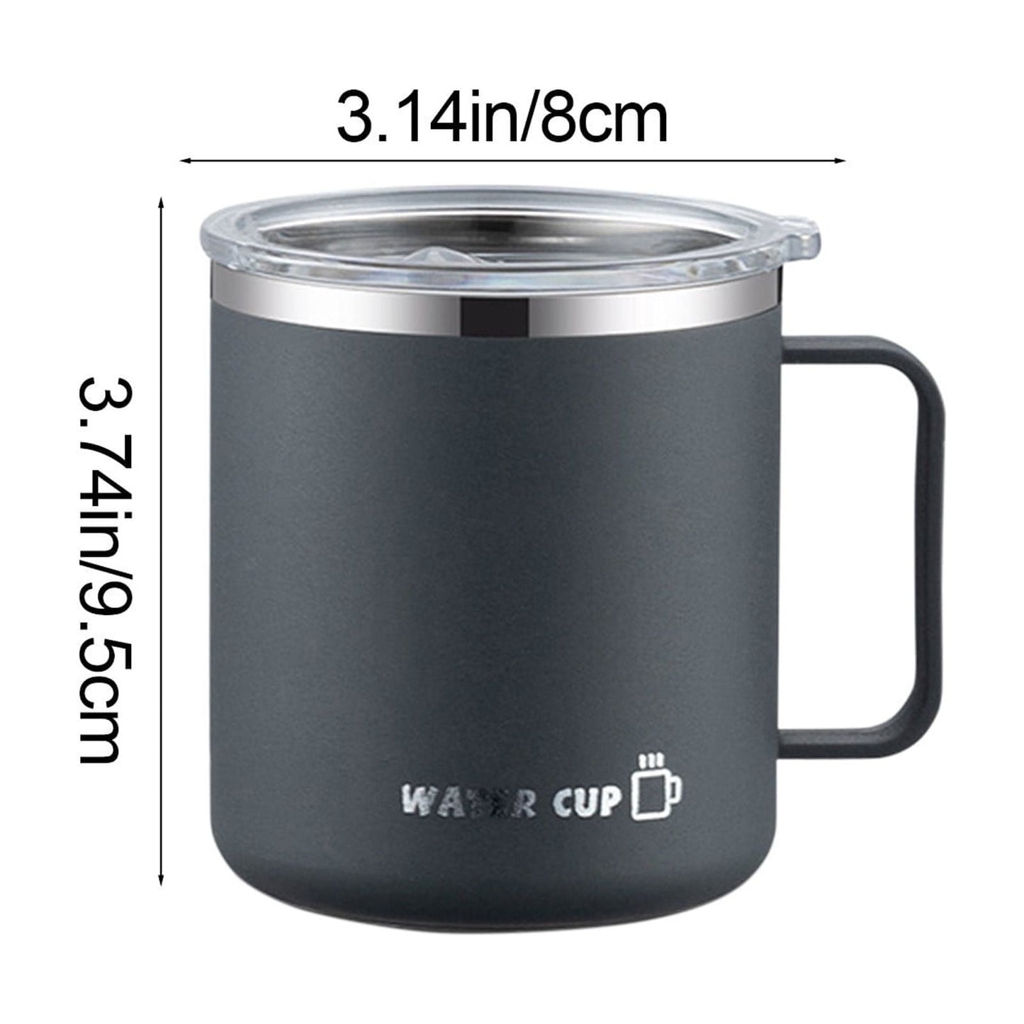 Tyidzon Insulated Coffee Mug, 20oz Stainless Steel Tumbler with Slider Lid Travel Coffee Cups with Handle for Camping Office Home, Blue ZC_#Gray